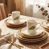 Peacock Feather Porcelain Espresso Cup & Saucer