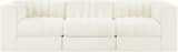 Rummi - Velvet Performance Fabric Upholstered 3 Piece Modular Sofa