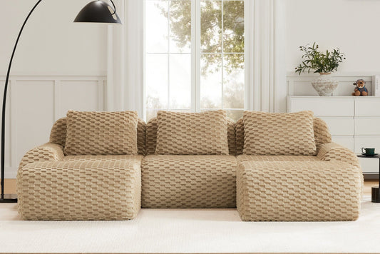 LAURENT 114" 3-Seater Sofa with 2 Ottomans
