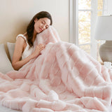 Faux Fur Velvet Throw 50x60", Pink
