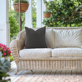 24 x 24 Outdoor Pillow with Dec Cord- Seascape Charcoal- Poly Insert