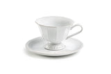 Ivory Grace Porcelain Cup & Saucer, Reactive Glaze
