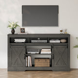 65-inch Farmhouse Tv Stand with Barn Doors – Rustic Console