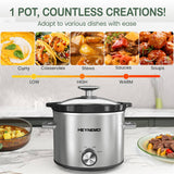 2 Qt Small Slow Cooker, 3 Adjustable Temp, Ceramic Pot