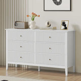 Wholesale Kiss the Water White Dresser Fluted 6 Drawer Dresser