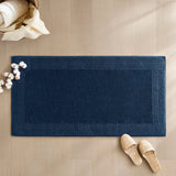 100% Cotton Tufted 3000 Gsm Reversible Bath Rug, Navy