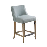 Transitional Upholstered Dining Counter Stool, Blue