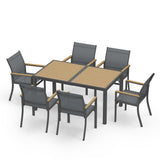 4-6 Person Patio Dining Set with Rectangular Table