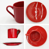 3.5 oz Porcelain Espresso Cups with Saucers, Set of 2