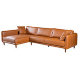Cairo Sectional Left Sofa - Cognac Vegan Leather