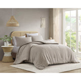 Waffle Weave Textured Duvet Cover Set, Neutral