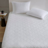 Cotton Percale Quilted Mattress Pad, White