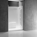 Forum 48 in. x 36 in. x 74 in. 3-piece DIY Friendly Alcove Shower Surround in White