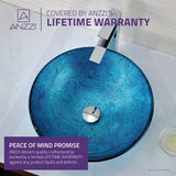 Accent Series 17 in. Bathroom Vessel Sink with Scratch-Tough and Stain-Resistant Non-Porous Surface in Blue Ice Glass