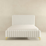 Valery Queen Size Cream Boucle Platform Bed