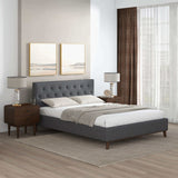 Graceville Queen Dark Grey Fabric Platform Bed