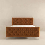 Bailey Cognac Velvet King Bed