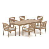 Alcudia Rectangular Patio Dining Table with 6 Classic Stationary Armchairs
