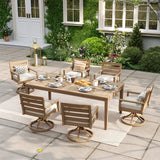 Alcudia 7-Piece Swivel Rocker Seating Outdoor Dining Set