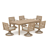 Alcudia 7-Piece Swivel Rocker Seating Outdoor Dining Set