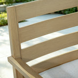 Alcudia Aluminum Patio Dining Chairs Set of 2 with Hand-Brushed Oak Finish