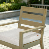 Alcudia Aluminum Patio Dining Chairs Set of 2 with Hand-Brushed Oak Finish