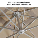 PURPLE LEAF Outdoor Patio Umbrella with Base, Best White Cantilever Umbrellas