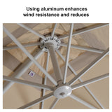 PURPLE LEAF White Outdoor Umbrella Left-Right Tilting Patio Cantilever Umbrella