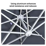 PURPLE LEAF Outdoor Patio Umbrella with Base, Best White Cantilever Umbrellas