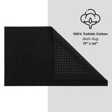American Soft Linen 100% Cotton Bath Mat Rugs, 17x24 inches Slip Resistant Bottom Base Bath Mats for Bathroom - 50 Set Case Pack