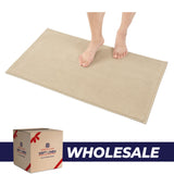 American Soft Linen 100% Cotton Bath Mat Rugs, 17x24 inches Slip Resistant Bottom Base Bath Mats for Bathroom - 50 Set Case Pack