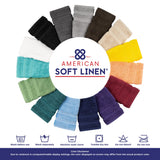 American Soft Linen 100%  Cotton Turkish Towels, 4 Pack Hand Towel Set, Super Soft, Absorbent, Quick Dry Premium Towels