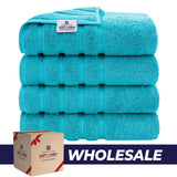 4 Piece 100% Cotton Turkish Bath Towel - 6 Set Case Pack