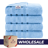 4 Piece 100% Cotton Turkish Bath Towel - 6 Set Case Pack