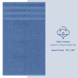 4 Piece 100% Cotton Turkish Towels, Hand Towel Set, Soft, Absorbent, Quick Dry - 28 Set Case Pack