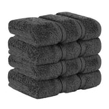 4 Piece 100% Cotton Softness, Elegance, Comfort Washcloth Turkish Towel Set