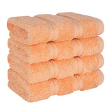 4 Piece 100% Cotton Softness, Elegance, Comfort Washcloth Turkish Towel Set