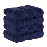 4 Piece 100% Cotton Softness, Elegance, Comfort Washcloth Turkish Towel Set