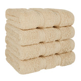 4 Piece 100% Cotton Softness, Elegance, Comfort Washcloth Turkish Towel Set