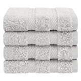 4 Piece 100% Cotton Softness, Elegance, Comfort Washcloth Turkish Towel Set