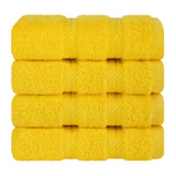 4 Piece 100% Cotton Softness, Elegance, Comfort Washcloth Turkish Towel Set
