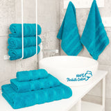 6 Piece 100% Cotton Turkish Bulk Bath Towels - Wholesale Premium Towel Sets - 10 Set Case Pack