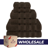 6 Piece 100% Cotton Turkish Bulk Bath Towels - Wholesale Premium Towel Sets - 10 Set Case Pack