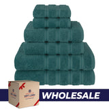 6 Piece 100% Cotton Turkish Bulk Bath Towels - Wholesale Premium Towel Sets - 10 Set Case Pack