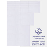 6 Piece 100% Cotton Turkish Bulk Bath Towels - Wholesale Premium Towel Sets - 10 Set Case Pack