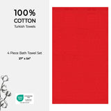 American Soft Linen Bekos 100% Cotton Turkish Towels, 4 Piece Bath Towel Set