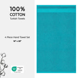 American Soft Linen Bekos 100% Cotton Turkish Towels, 4 Piece Hand Towel Set