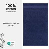 American Soft Linen Bekos 100% Cotton Turkish Towels, 4 Piece Hand Towel Set
