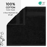 American Soft Linen Bekos 100% Cotton Turkish Towels, 4 Piece Washcloth Towel Set