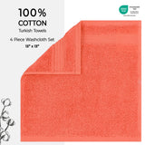 American Soft Linen Bekos 100% Cotton Turkish Towels, 4 Piece Washcloth Towel Set